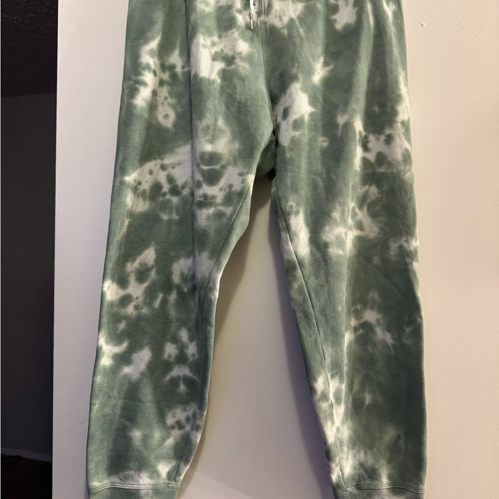 Calvin Klein Performance Tie-Dye Sweatpants - Green and White